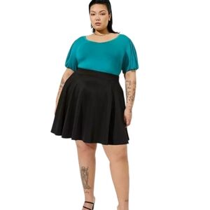 NWT Torrid Black Mini Skater Skort Size 4/4X
